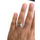 925 Silver Adjustable Moon Ring with Swarovski Elements