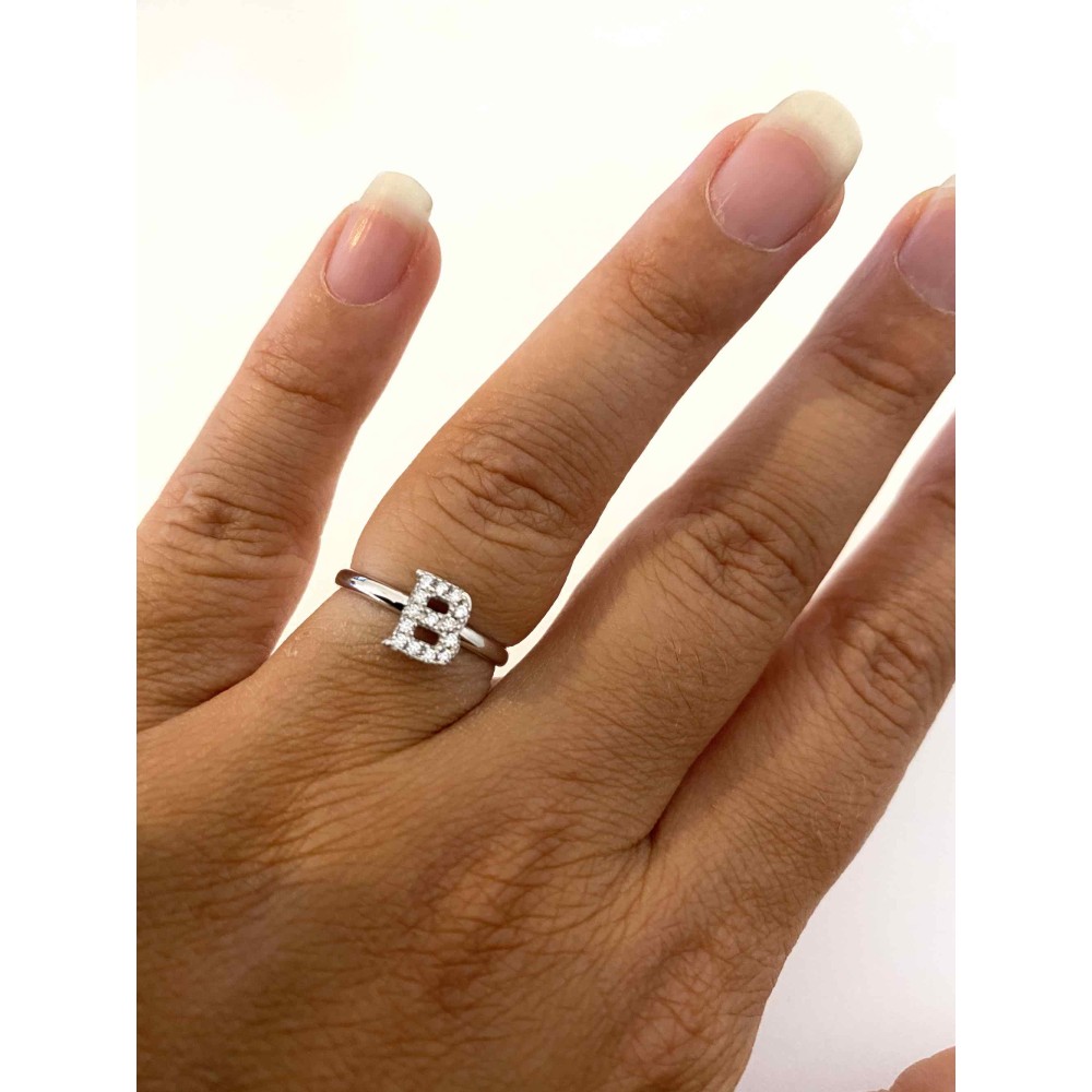 925 Silver Adjustable Ring Initials...