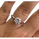 Solitaire Ring in 925 Silver with Central 8 MM Crystal