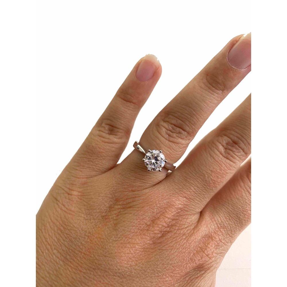 Solitaire Ring in 925 Silver with...