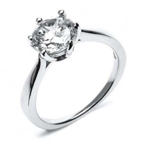 Anello Solitario in Argento...