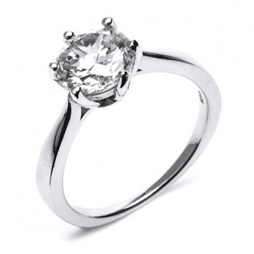Solitaire Ring in 925 Silver with...