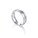 Steel Ring Men Women Band with Central Line