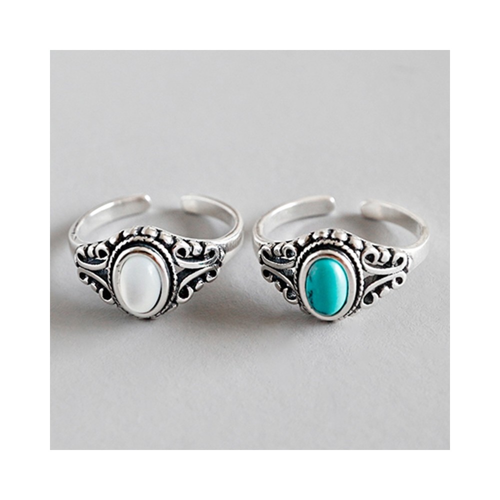 Adjustable Ring with 925 Silver Stone...