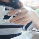 Adjustable band ring with Diamonds in 925% Silver