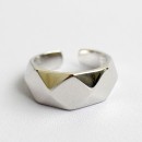 Adjustable band ring with Diamonds in 925% Silver