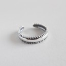 Adjustable band ring for pinky phalanx in 925 silver