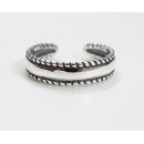 Anello Regolabile a fascia Falange mignolo in Argento 925