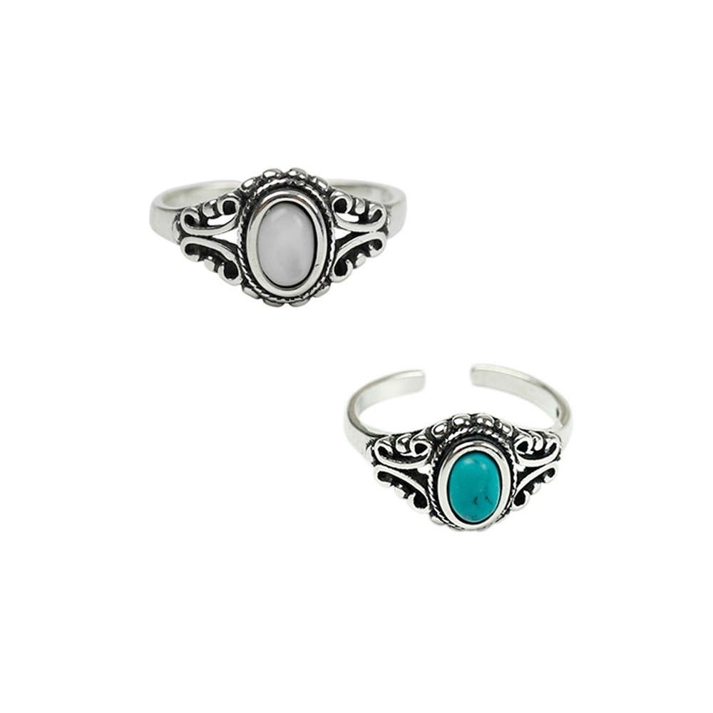 Adjustable Ring with 925 Silver Stone...
