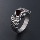 Steel Ring Men Women Heart Signet