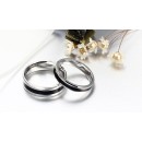 Anello Acciaio Uomo Donna Striscia Nera Fedina