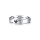 Steel ring with engraving "I Love You" for men and women