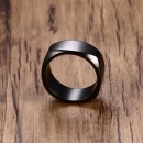 Crushed Band Stainless Steel Men's Women's Ring