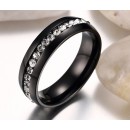 Steel Ring for Men and Women with Zircons and Diamonds