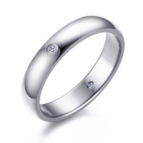 Steel Solitaire Ring Simple...