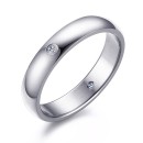 Steel Solitaire Ring Simple Zirconia Women