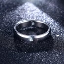 Steel Solitaire Ring Simple Zirconia Women