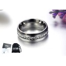 Anello Acciaio Uomo Donna con corona di brillanti