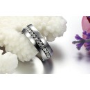 Men's and women's steel ring with a crown of diamonds