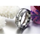 Men's and women's steel ring with a crown of diamonds