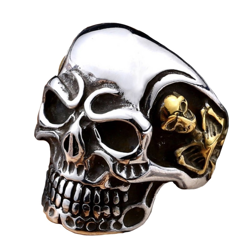 Stainless Steel Skull Ring Men Women...