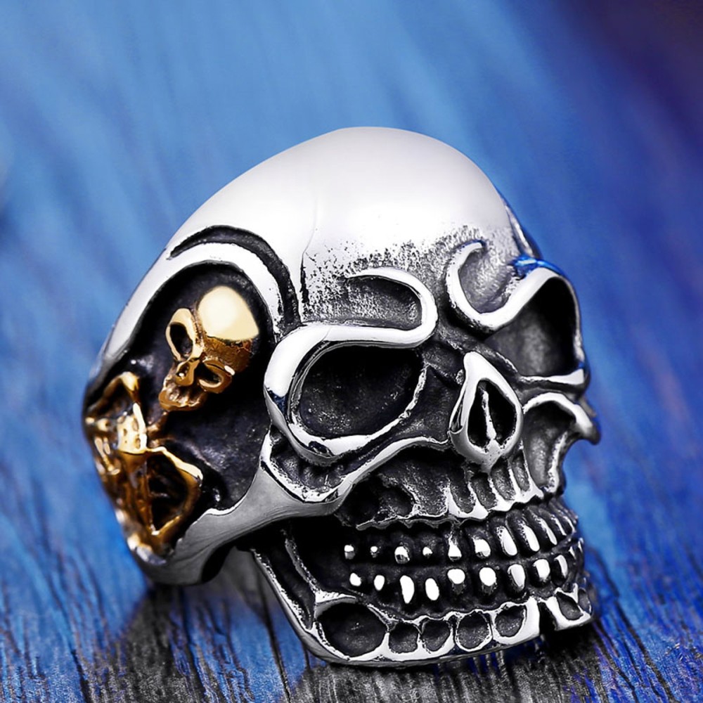 Stainless Steel Skull Ring Men Women...