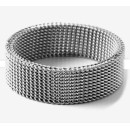 Milanese Mesh Silver Ring Unisex Men Women