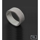 Milanese Mesh Silver Ring Unisex Men Women