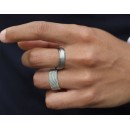 Milanese Mesh Silver Ring Unisex Men Women