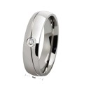 Anello Acciaio Uomo Donna con Zircone Incastonato