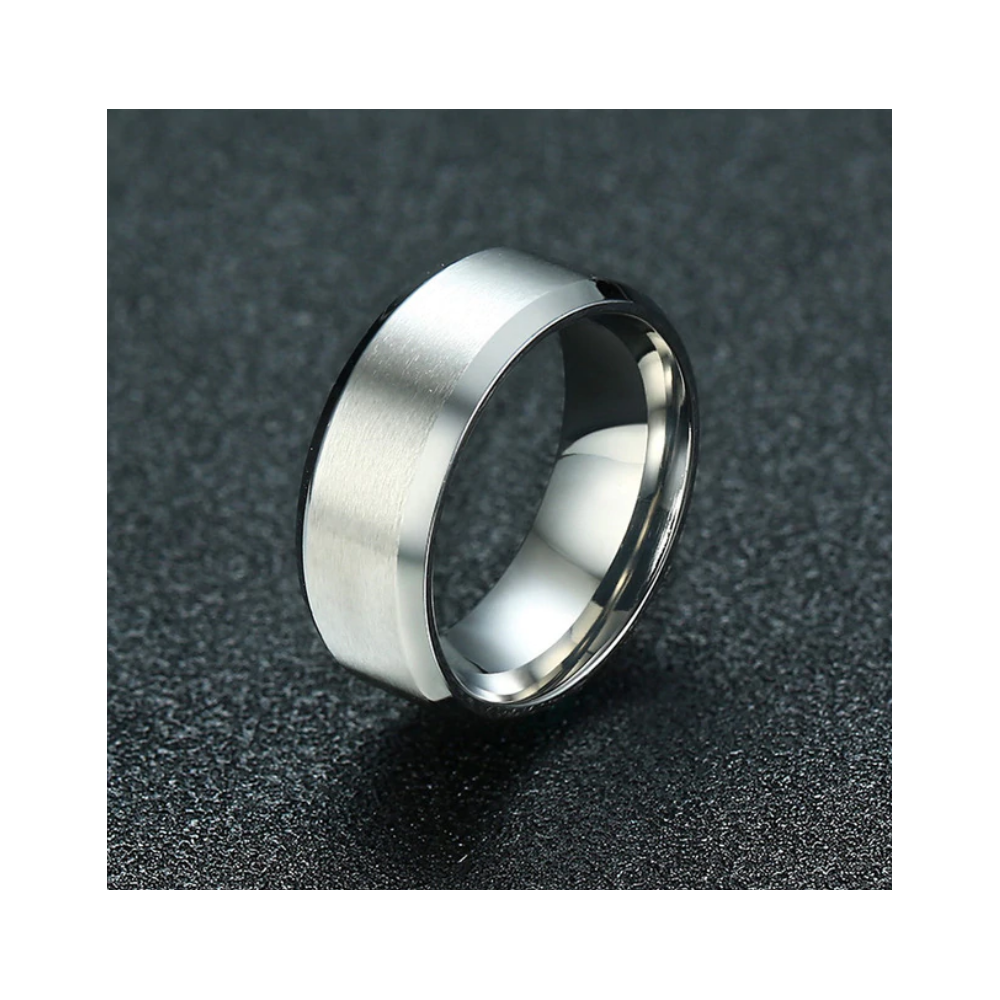 Satin Band 8 mm Pinky Ring for Men...