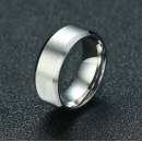 Satin Band 8 mm Pinky Ring for Men and Women in Silver