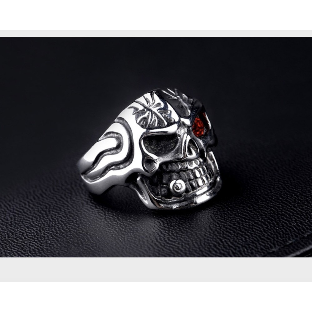Steel Ring Men Women Skull with Cigar