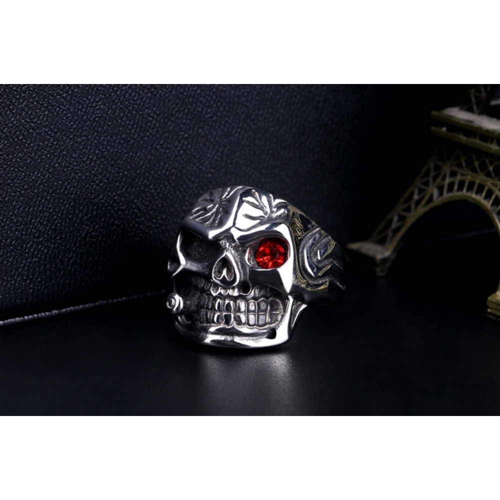 Steel Ring Men Women Skull with Cigar