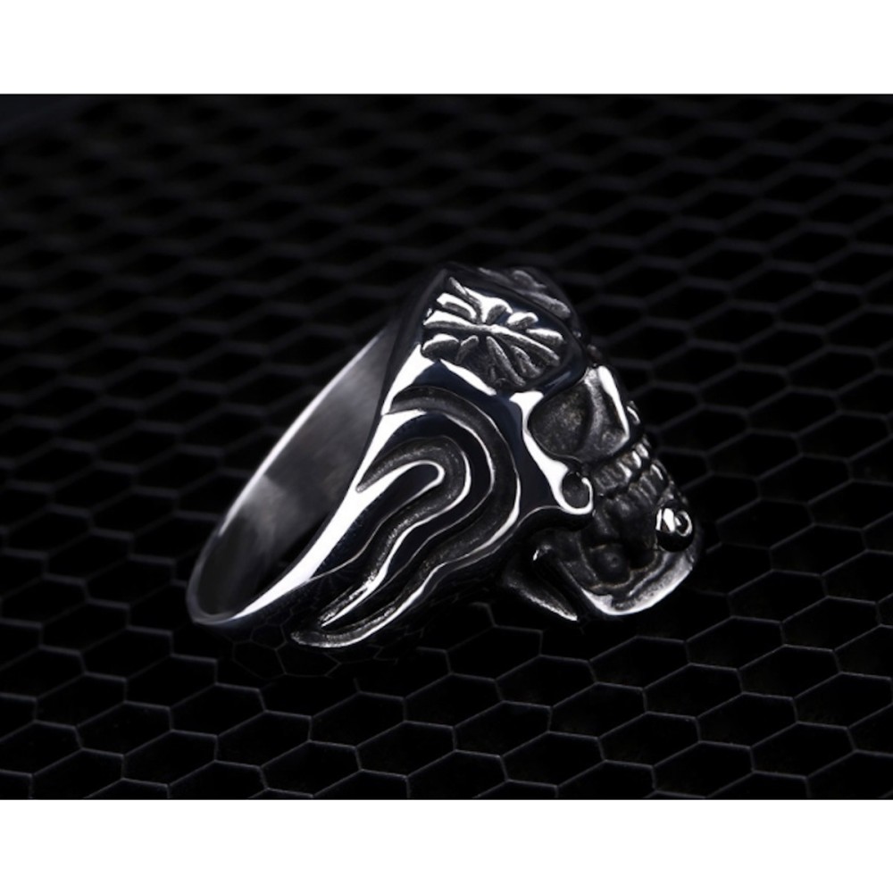 Anello Acciaio Uomo Donna Teschio con...