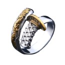 Steel ring for men and women with Samurai Katana sword