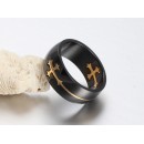 Cross Stainless Steel Band Ring for Men and Women