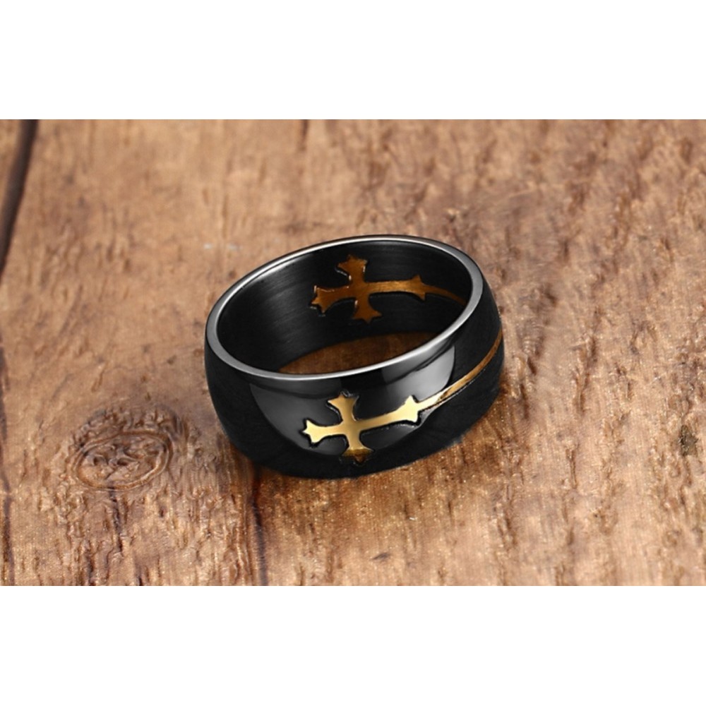 Anello a Fascia Uomo Donna Croce in...