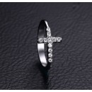 Anello Acciaio Uomo Donna Croce Rosario Brillanti