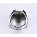 Steel Ring Unisex Signet Chevalier Stone
