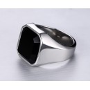 Anello Acciaio Uomo Donna Chevalier Sigillo Pietra