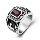 Steel Ring Unisex Chevalier Large Zircon
