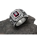 Steel Ring Unisex Chevalier Large Zircon