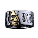 Steel Skull Band Engraved Ring for Men and Women