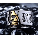 Steel Skull Band Engraved Ring for Men and Women