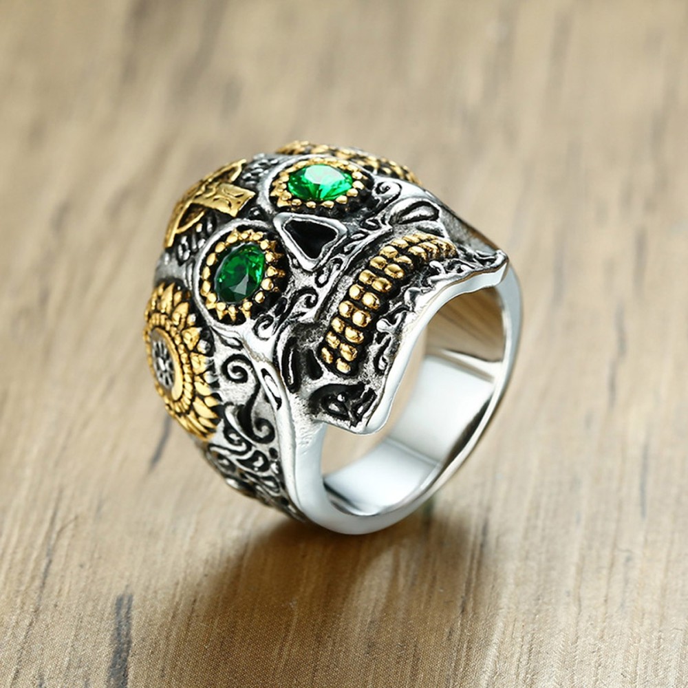 Steel Skull Mexican Ring Unisex