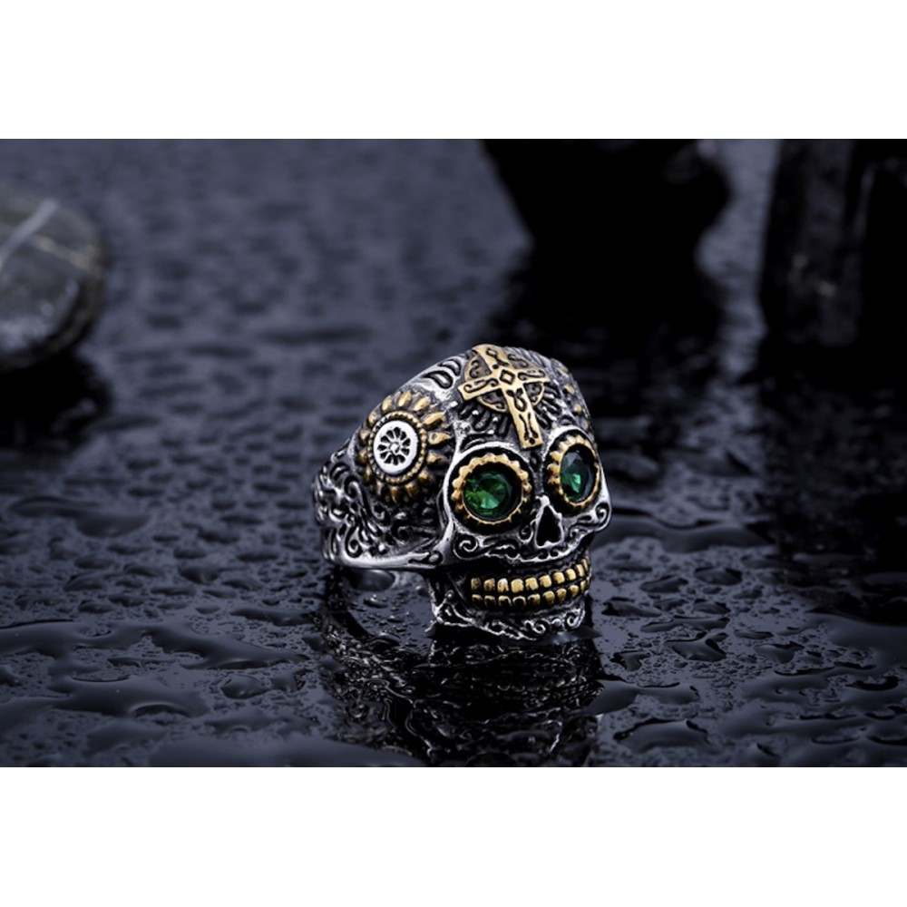 Steel Skull Mexican Ring Unisex