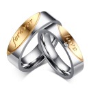 Stainless Steel Wedding Bands Couple His and Hers Engraving Forever Love