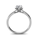 Anello Fedina Argento Swarovski Elements Solitario Oro Bianco