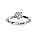 Silver Ring with Swarovski Elements White Gold Solitaire